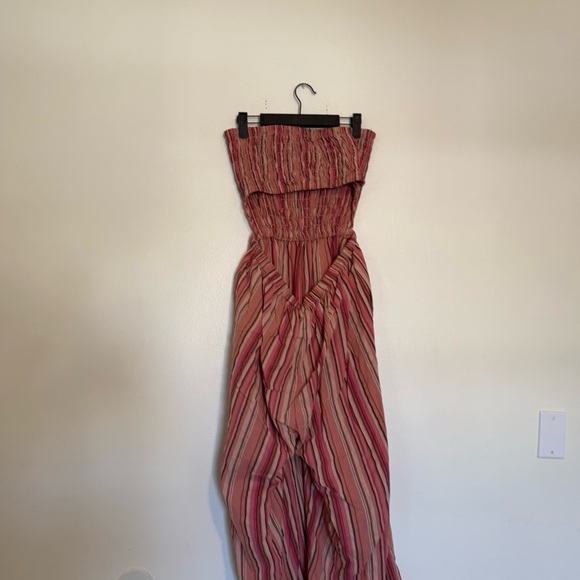 Cupshe | 100% Cotton Striped Strapless Open Back Jumpsuit - Picture 10 of 14